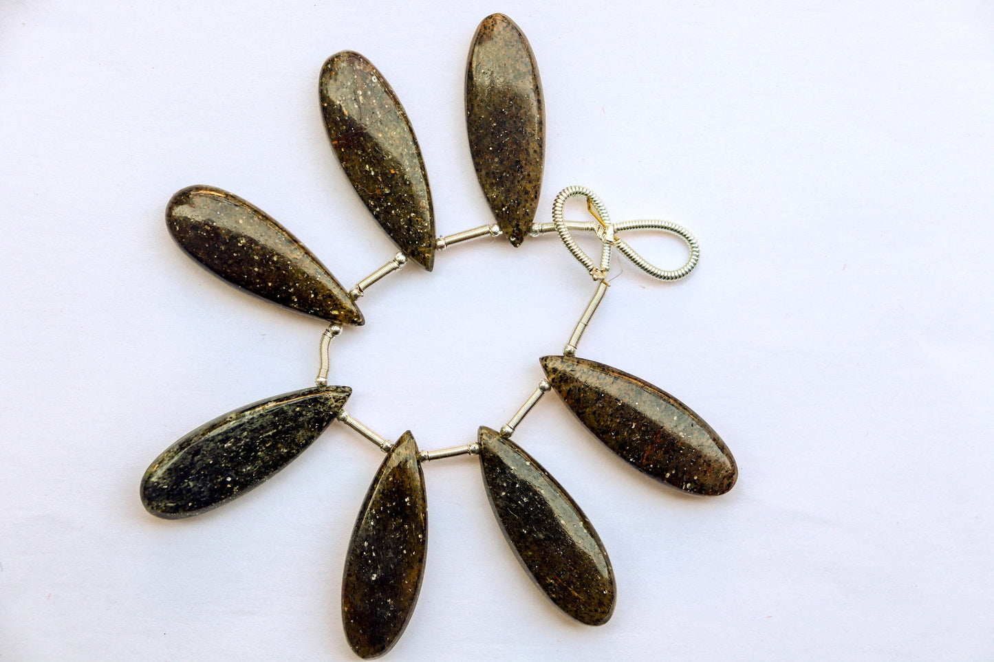 7 Pcs | BLACK SUNSTONE Long Pear Smooth Shape Briolette | 10x30mm | Side Drill | Gemstone Beads for jewelry making | Beadsforyourjewellery Beadsforyourjewelry