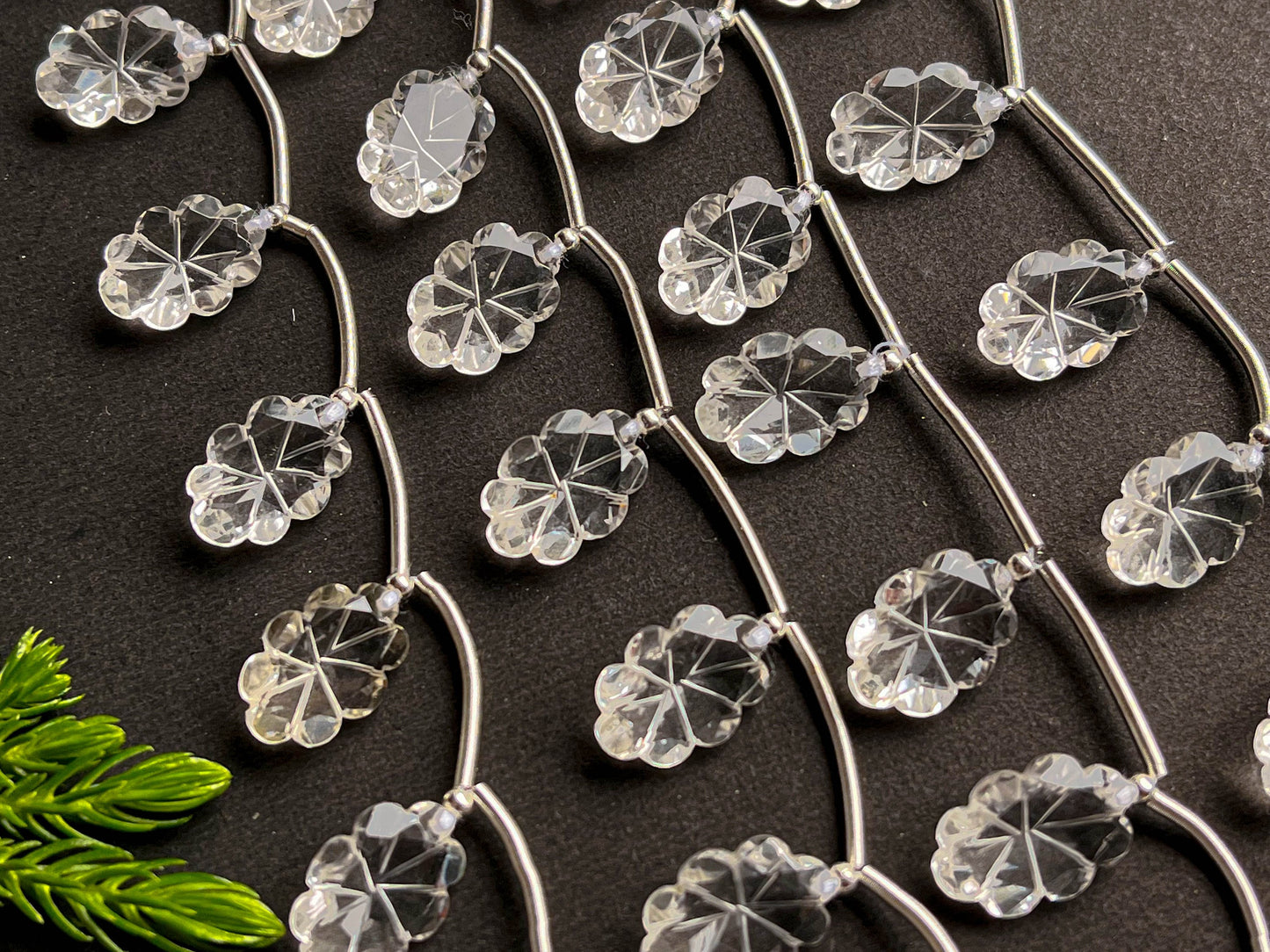 8 Pieces CRYSTAL Laser Flower Carving Beads, Crystal Flower Carving, Crystal Carving Beads, Crystal Beads, Crystal Flower Beads, 10x15mm Beadsforyourjewelry