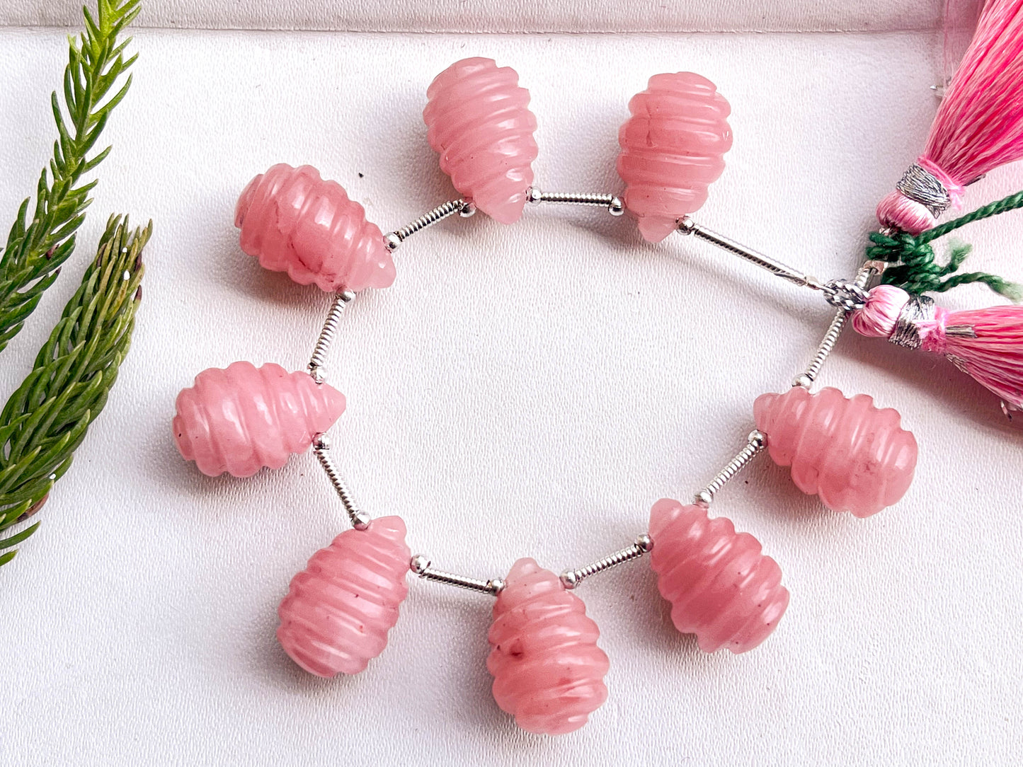 8 Pieces Natural Guava Quartz Carved Drops, Natural Guava Quartz Gemstone, Guava Quartz Beads, Guava Quartz carving, 10x15mm Beadsforyourjewelry