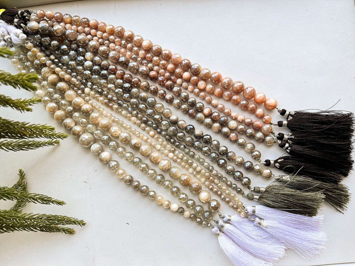 9 Inch MOONSTONE Coated Faceted Balls | Natural Moonstone Gemstone in Various Colors | Beadsforyourjewelry Beadsforyourjewelry