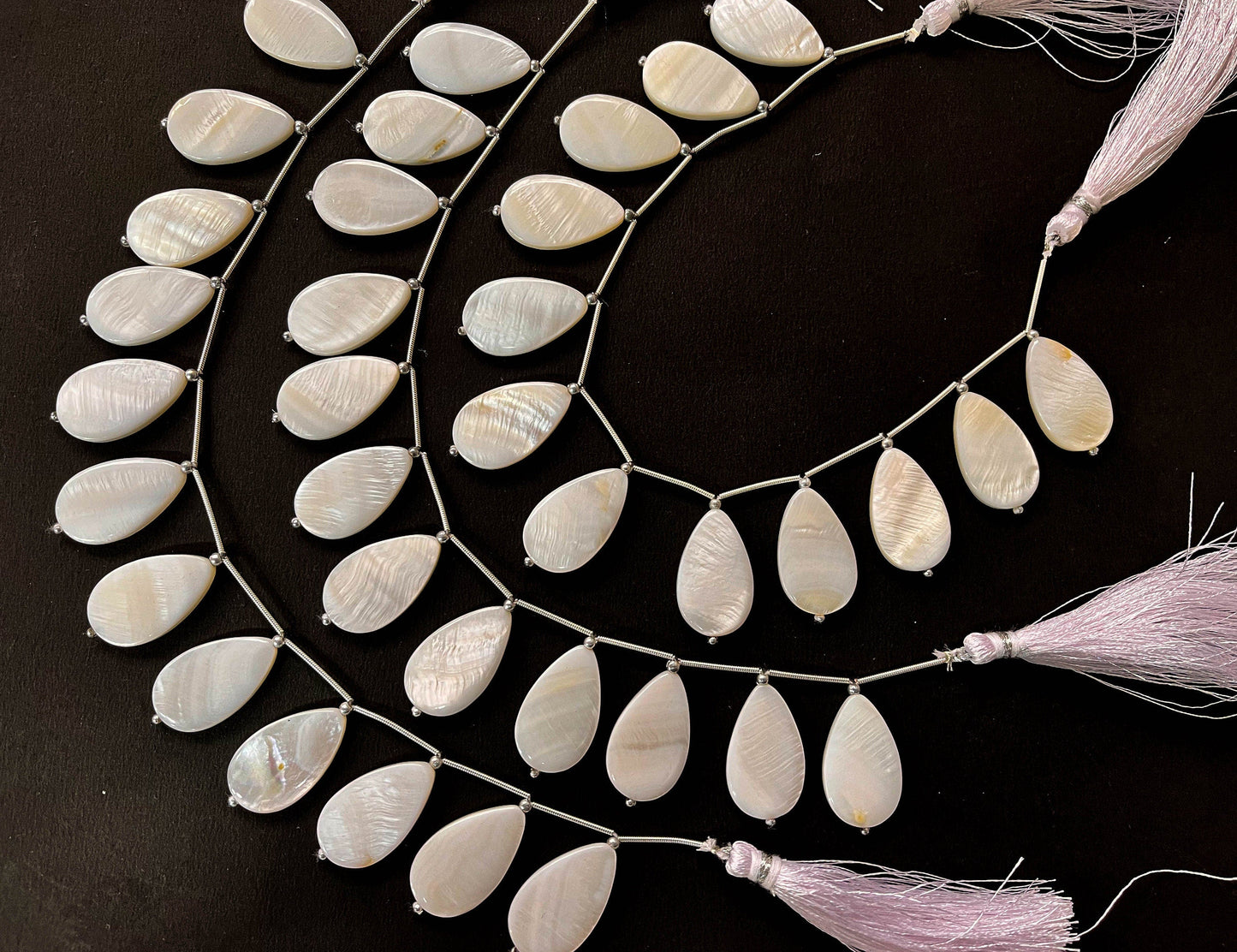 AAA Mother of Pearl Pear Shape Briolette Beads, Natural Pearl for Jewelry, 16x25mm, 12 Pieces String Beadsforyourjewelry