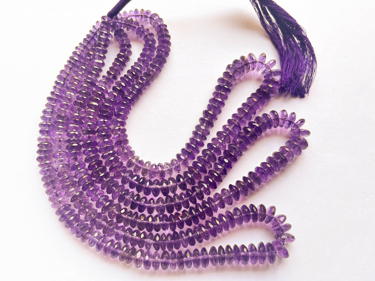 AMETHYST Micro Faceted German Cut Rondelle Beads Beadsforyourjewelry