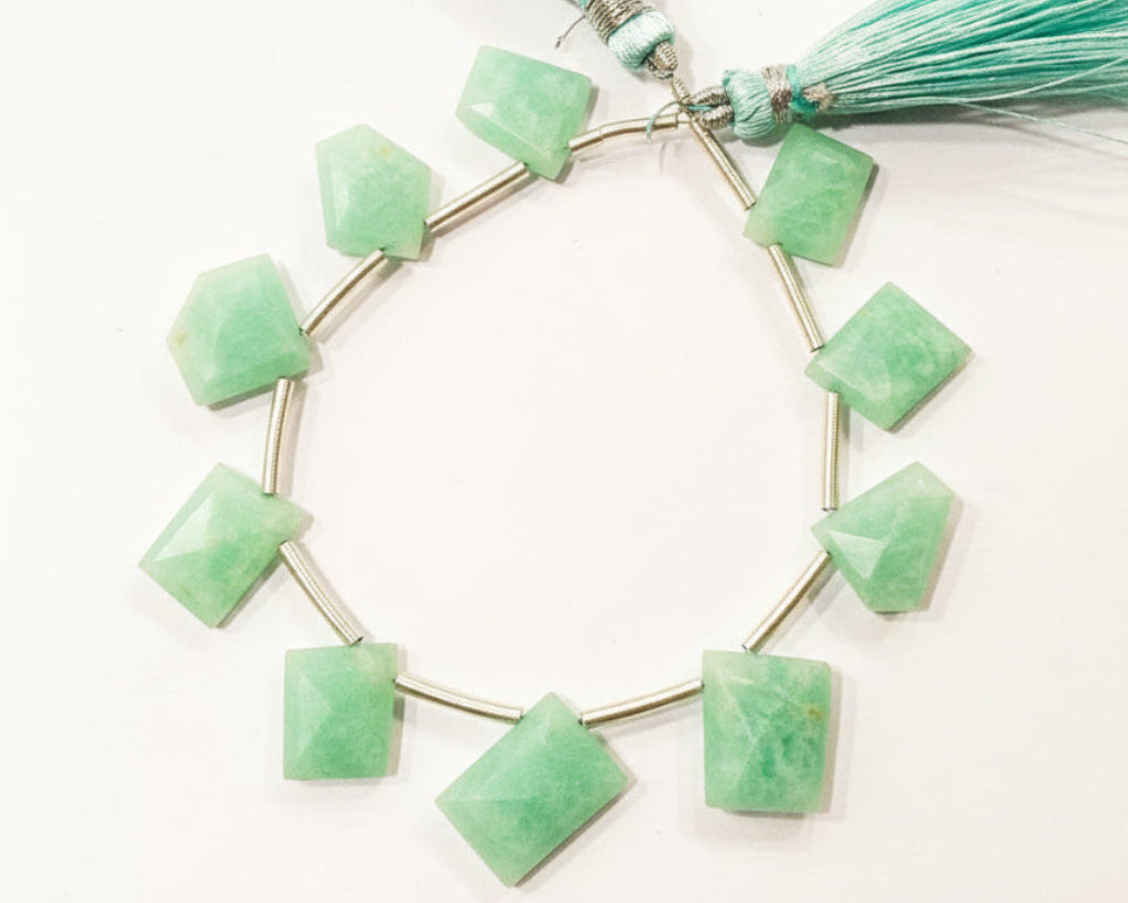 Amazonite One side Rose Cut and one Side Slice Cut Beads Beadsforyourjewelry