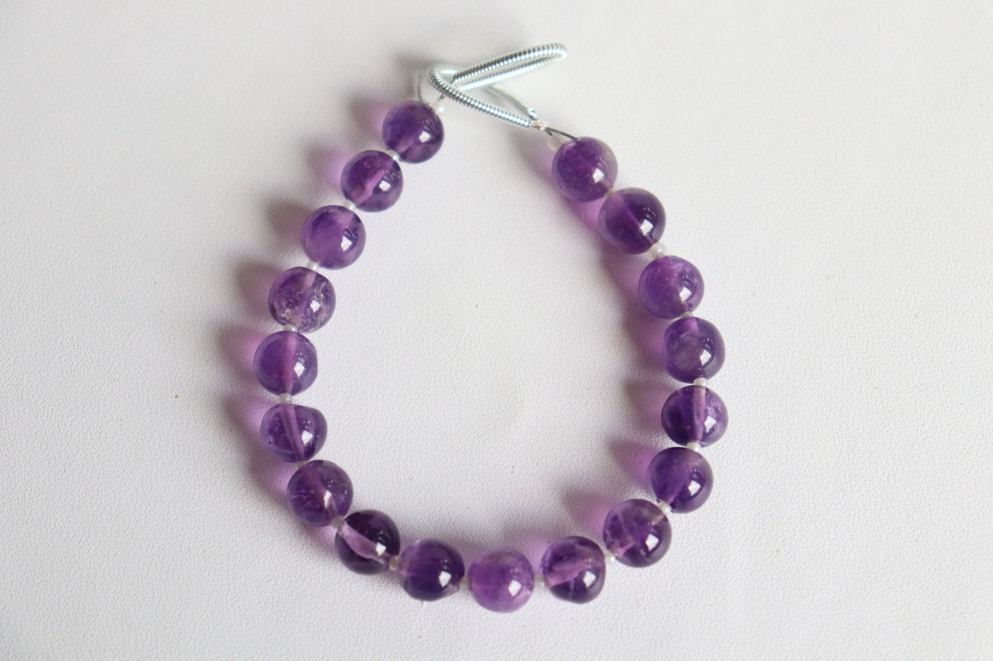 Amethyst Balls 7mm Center Drill, Amethyst Beads, Amethyst Gemstone, Amethyst smooth beads, Amethyst 7mm Beads, Amethyst Bracelet, Beadsforyourjewelry