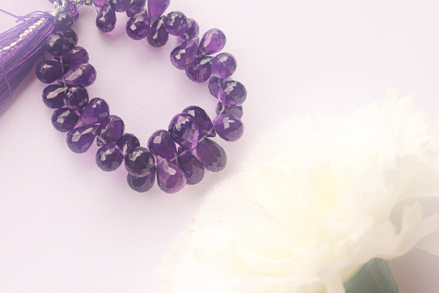 Amethyst Faceted Drops ~ 39 Pieces Beadsforyourjewelry