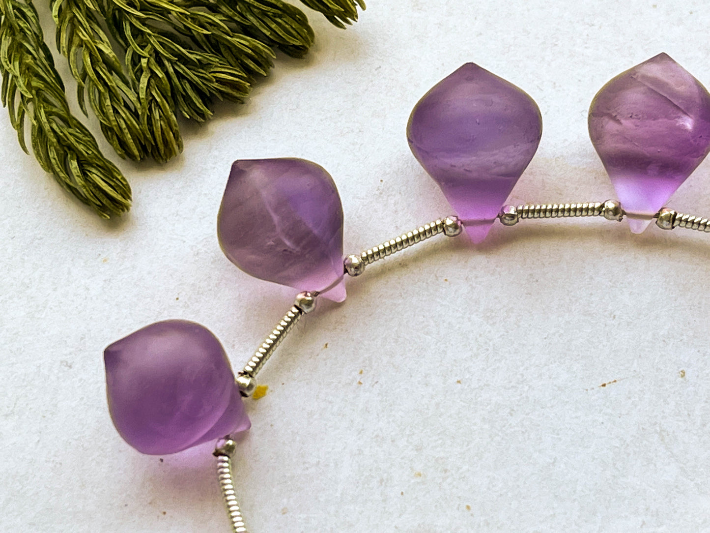 Amethyst Slanted Drops Frosted Beadsforyourjewelry