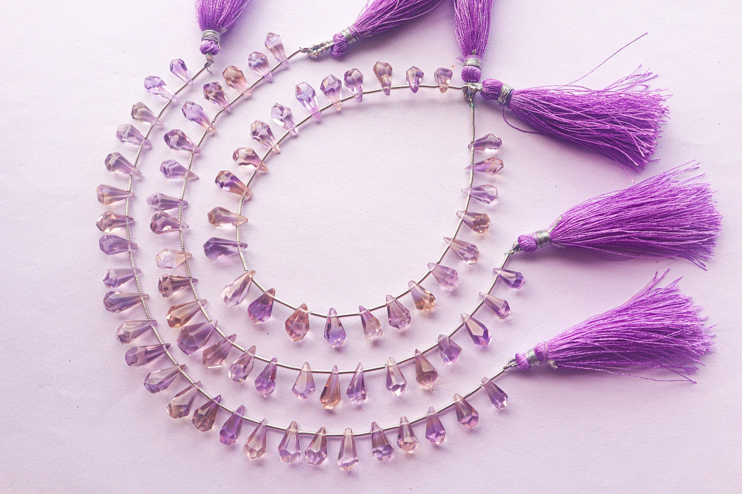 Ametrine Gemstone Tumble Shape Faceted Drops | 5x11mm to 8x13mm | 25 Pieces | Natural Gemstone for Jewelry | Beads for jewelry | Beadsforyourjewelry