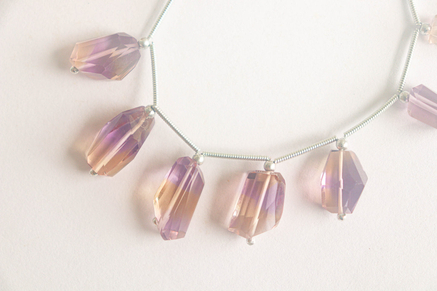 Ametrine Uneven Shape Faceted tumbles - Center Drill Beadsforyourjewelry