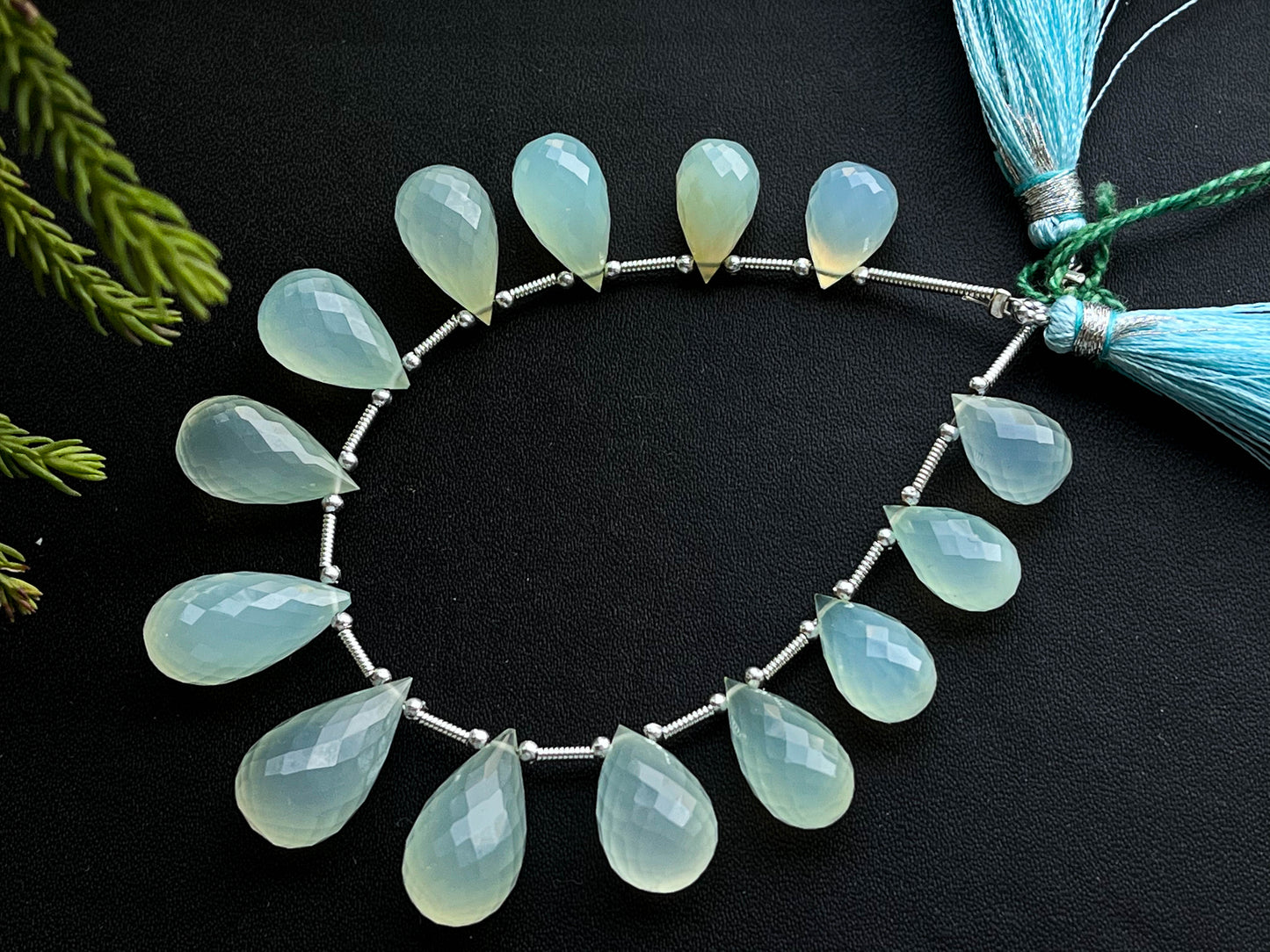 Aqua Blue Onyx Faceted Drops, 14 Pieces | 8x11mm to 9x18mm Beadsforyourjewelry