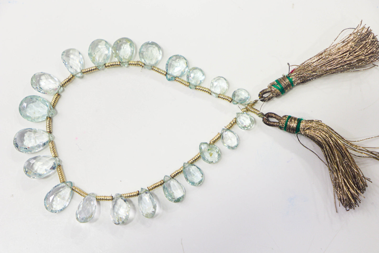 Aquamarine Faceted Briolette Pear Shape | 4x6mm to 8x12mm | 21 Pieces Full Strand | Natural Gemstone Beads for jewelry making Beadsforyourjewelry