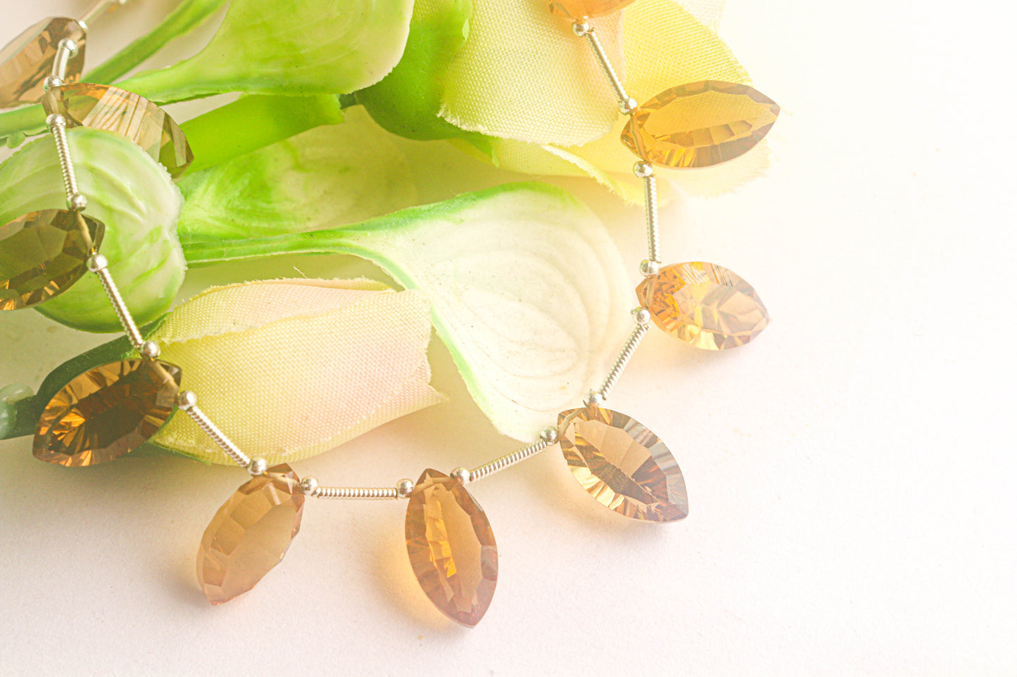 Beer Quartz Concave cut Marquise Shape Beads Beadsforyourjewelry