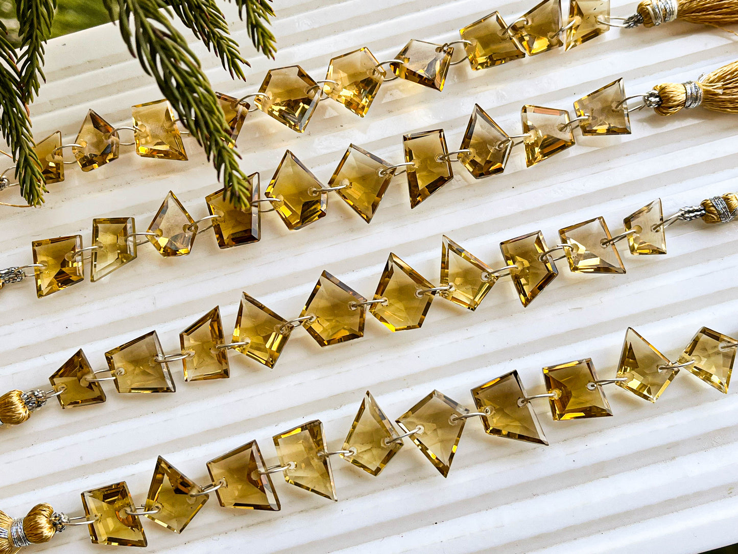 Beer Quartz Gemstone Uneven Shape Faceted Double Drill Beads Beadsforyourjewelry