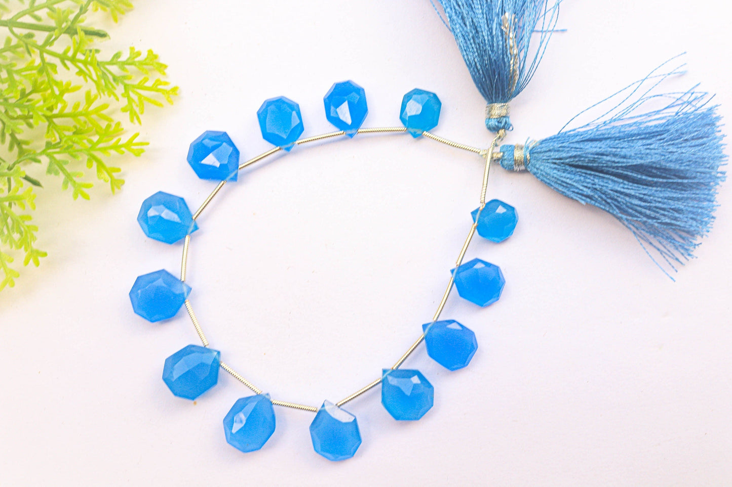 Blue Onyx Faceted Tumble Shape Drops | 9x11mm to 10x13mm | 13 Pieces | Natural Gemstone for Jewelry | Beads for jewelry | Beadsforyourjewelry