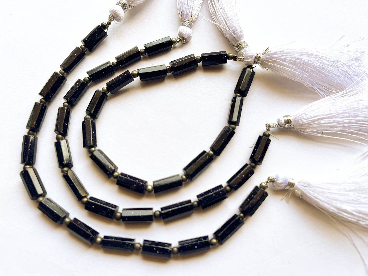 Blue Sunstone Faceted Cylindrical Shape Beads Beadsforyourjewelry