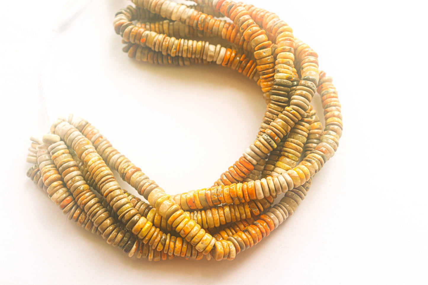 Bumble bee Jasper Beads Smooth Wheel/Heishi Shape | 6x6mm | 16 Inch Full String | Natural Gemstone Beads for Jewelry making Beadsforyourjewelry