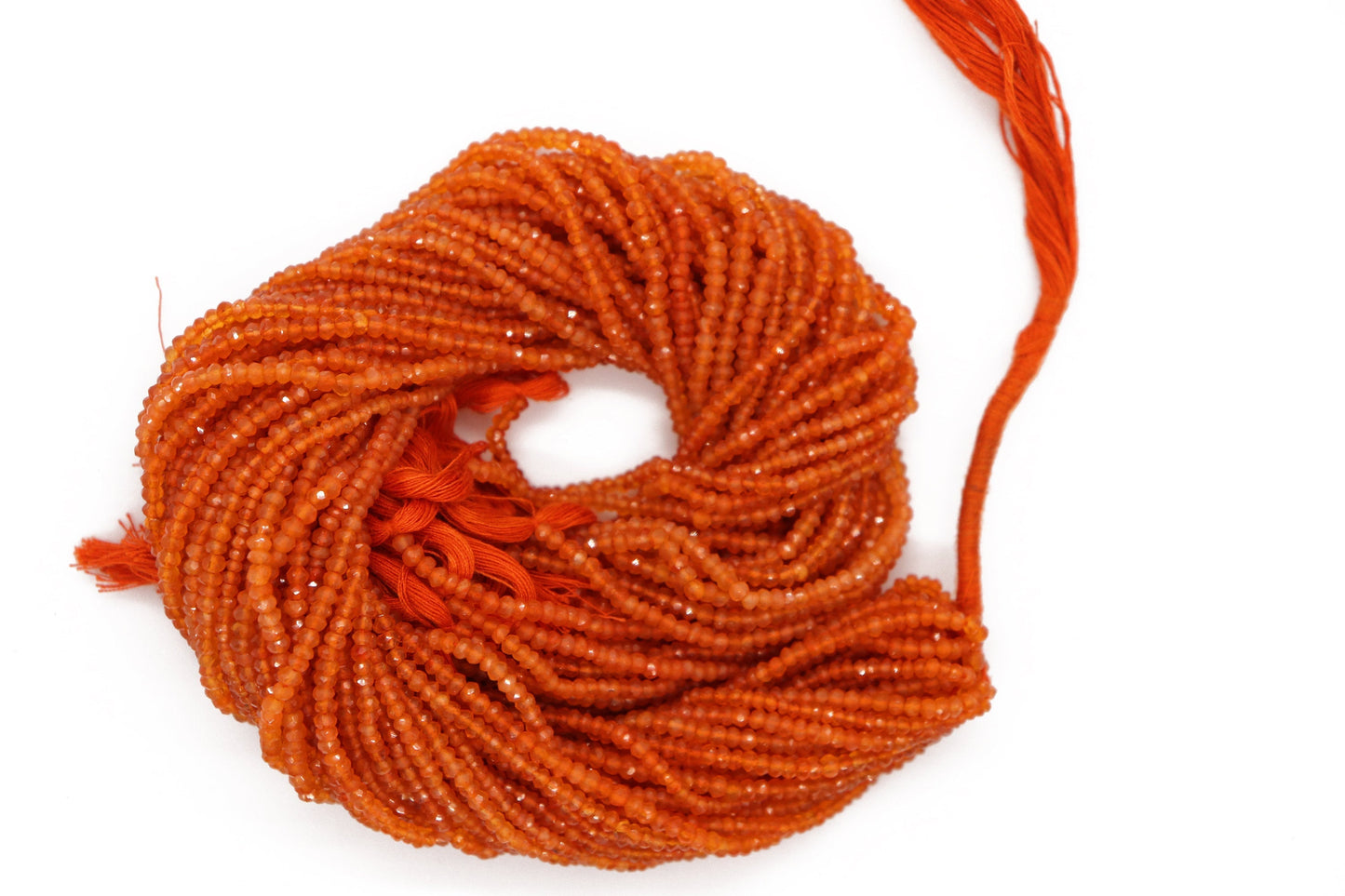 Carnelian Rondelle Beads Faceted, 3mm-4mm Size, Finest Quality Jewelry supplies, crafting supplies and beading supplies, Gemstone beads Beadsforyourjewelry