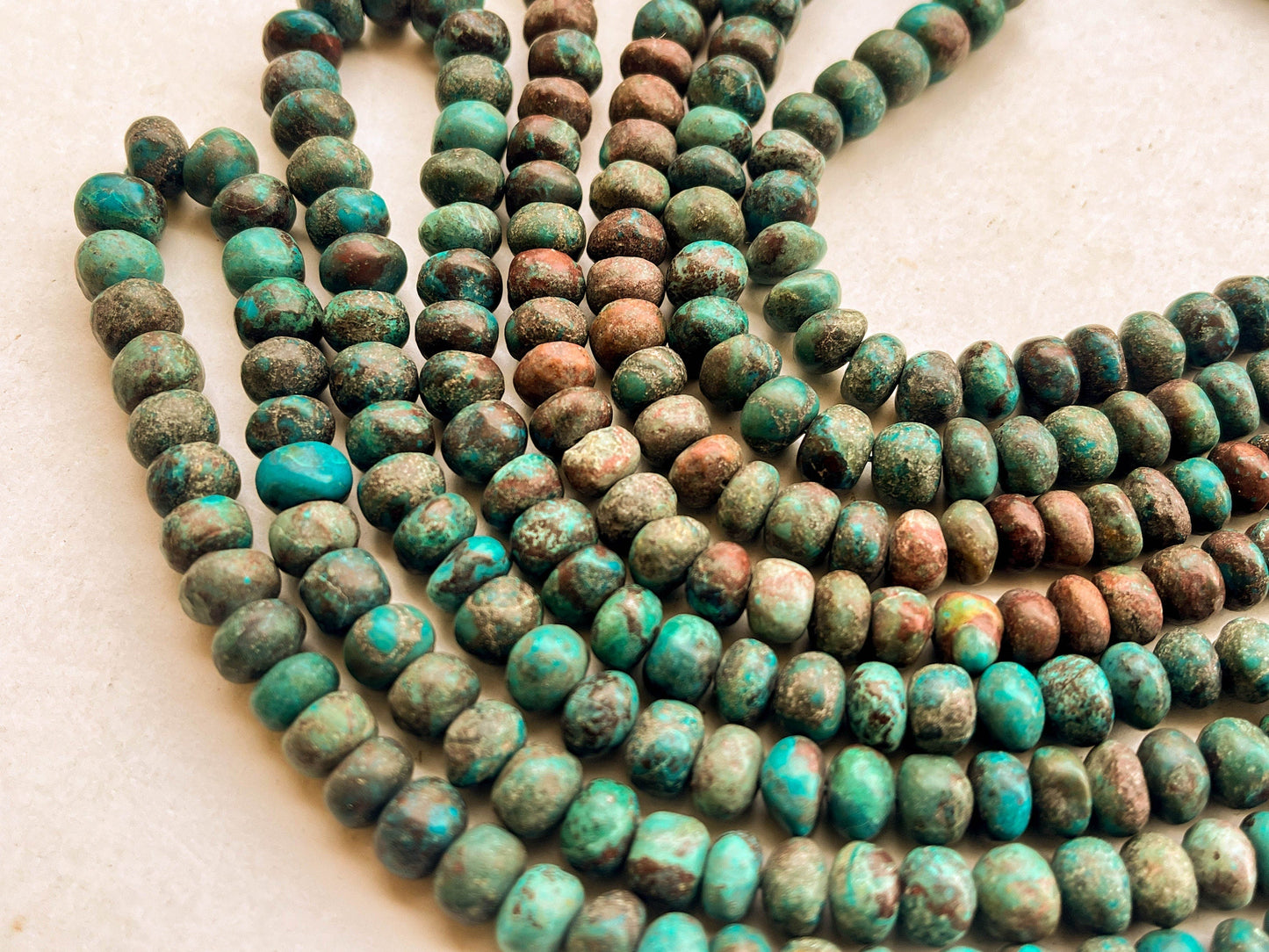 Chrysocolla Smooth Rondelle Shape Beads | 6MM to 9MM | 16 Inch Beadsforyourjewelry