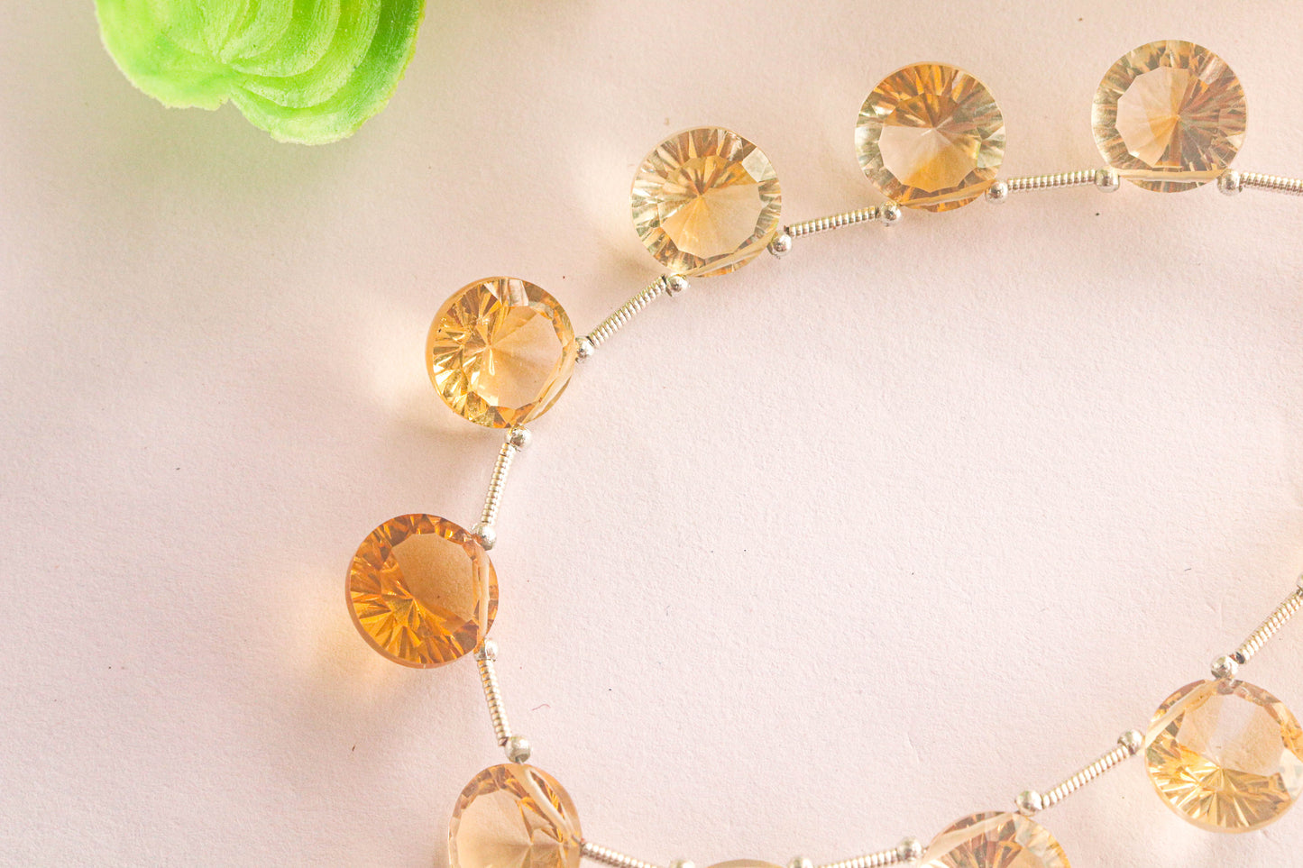 Citrine Concave cut Round Shape Beads Beadsforyourjewelry