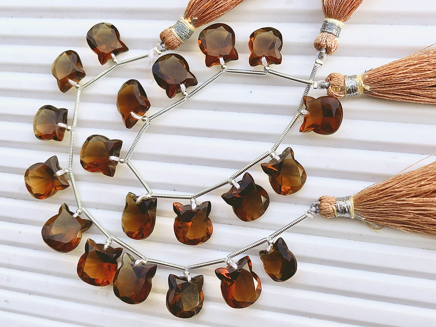 Cognac Quartz Cat Shape Faceted Briolette Beads Beadsforyourjewelry