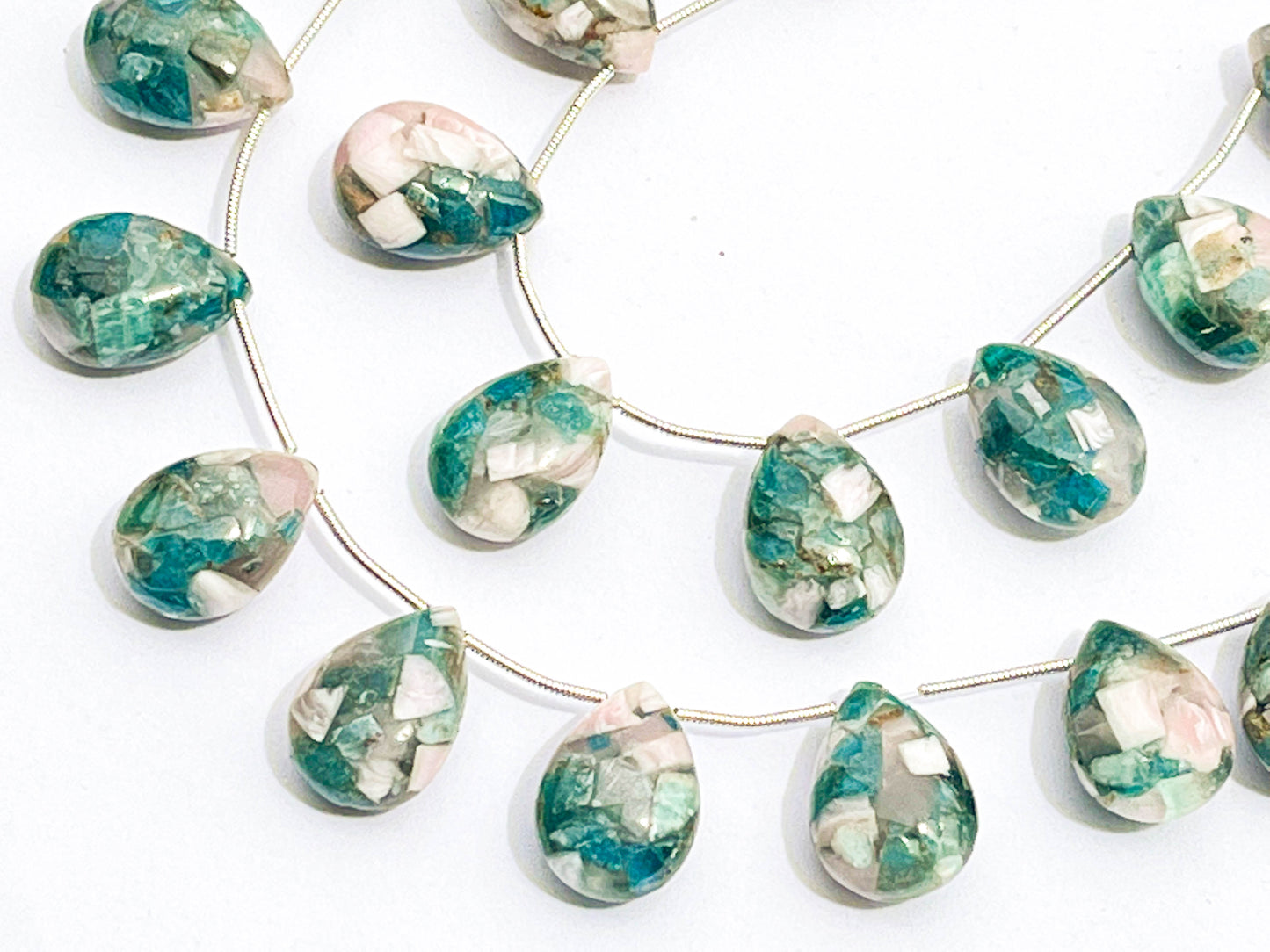 Composite (Pink Opal, Apatite, Amazonite) Pear Shape Briolette Beadsforyourjewelry