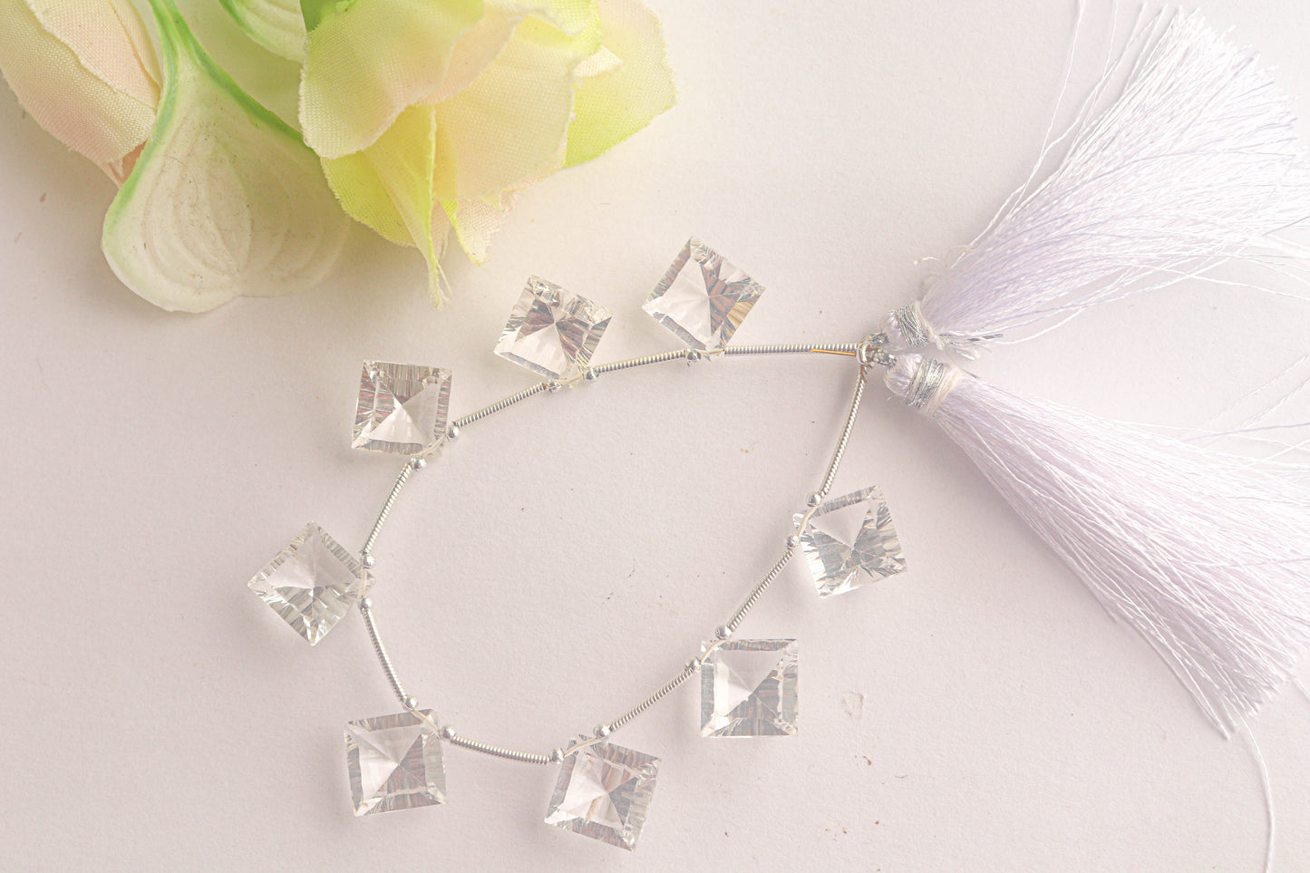 Crystal Concave cut Square Shape Beads Beadsforyourjewelry