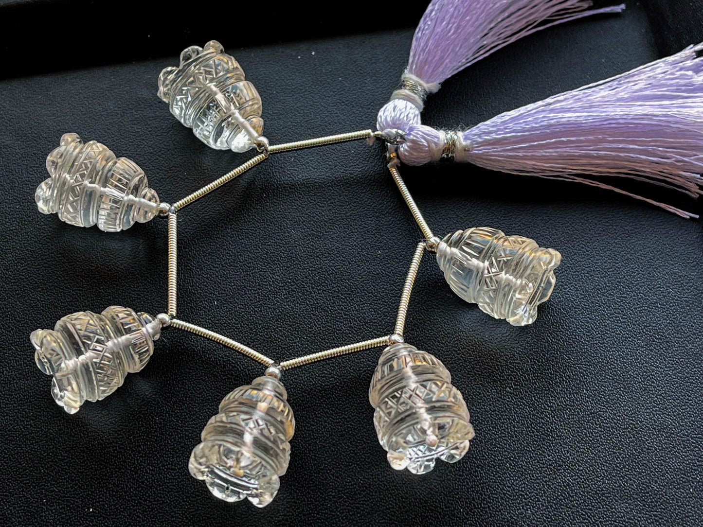 Crystal Flower Carved Bell Shape Beads Beadsforyourjewelry