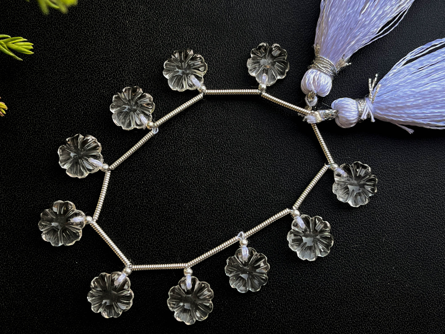 Crystal Quartz Flower Carving Beads, 9x9mm | 10 Pieces Beadsforyourjewelry
