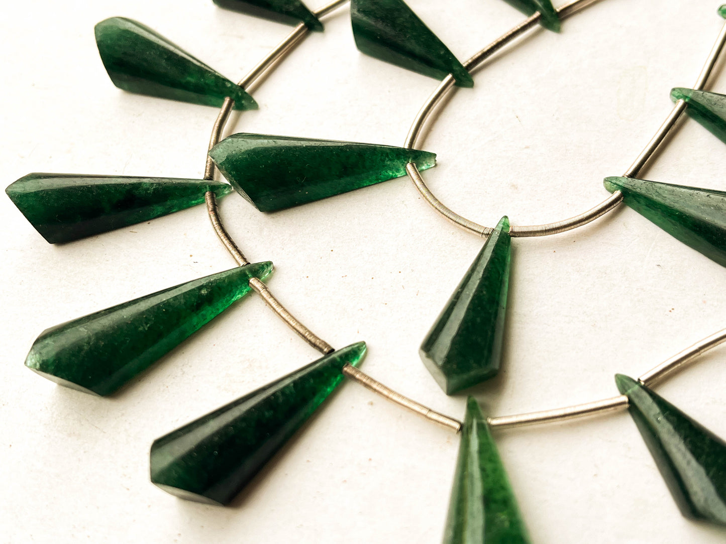 Dark Green Aventurine cone shape briolette beads Beadsforyourjewelry