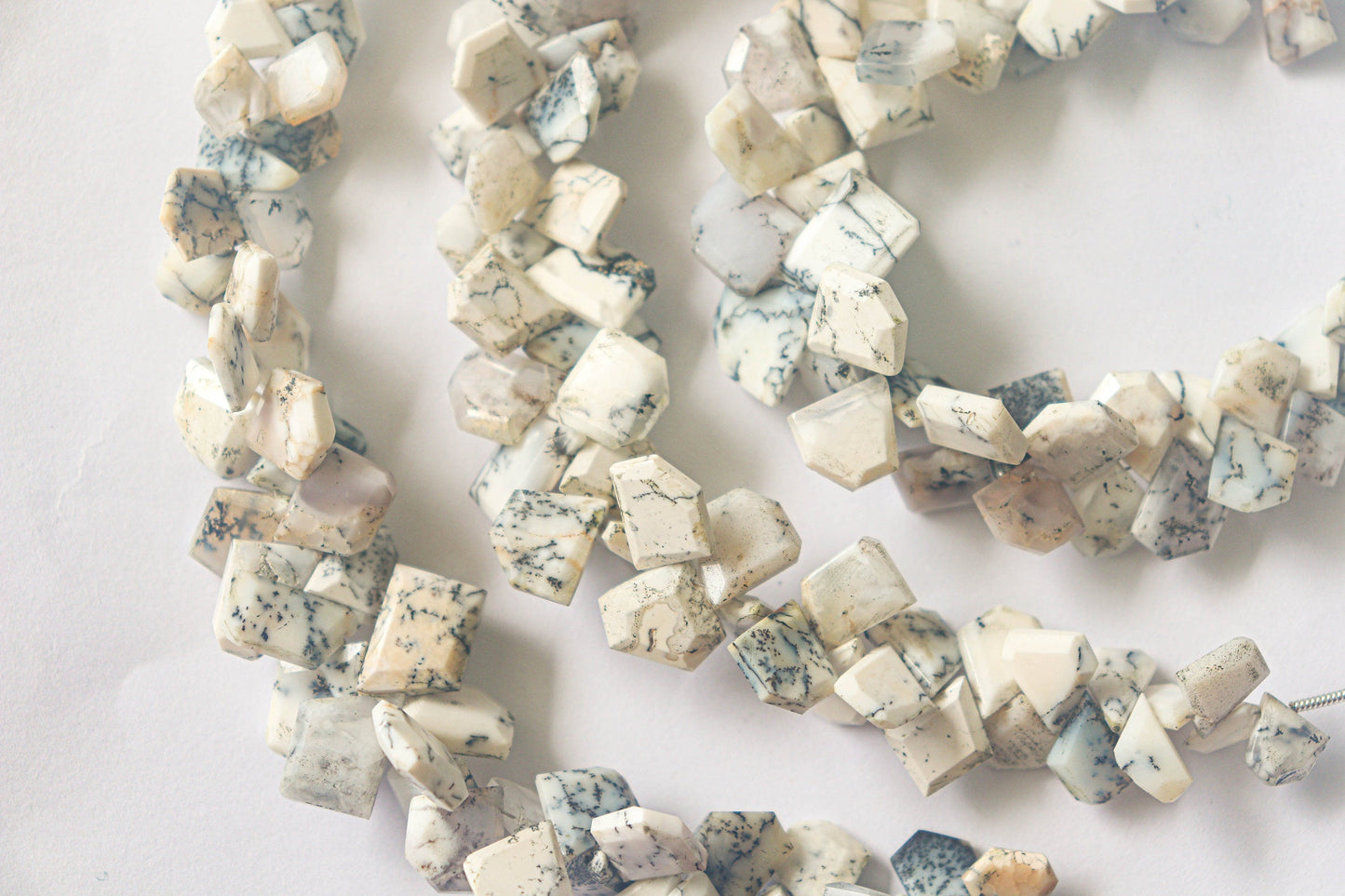 Dendrite Opal Fancy Shape Beads | 7x8mm - 13x15mm | 48 Pieces | 6 Inch String | Natural Gemstone Beads | Beadsforyourjewellery Beadsforyourjewelry