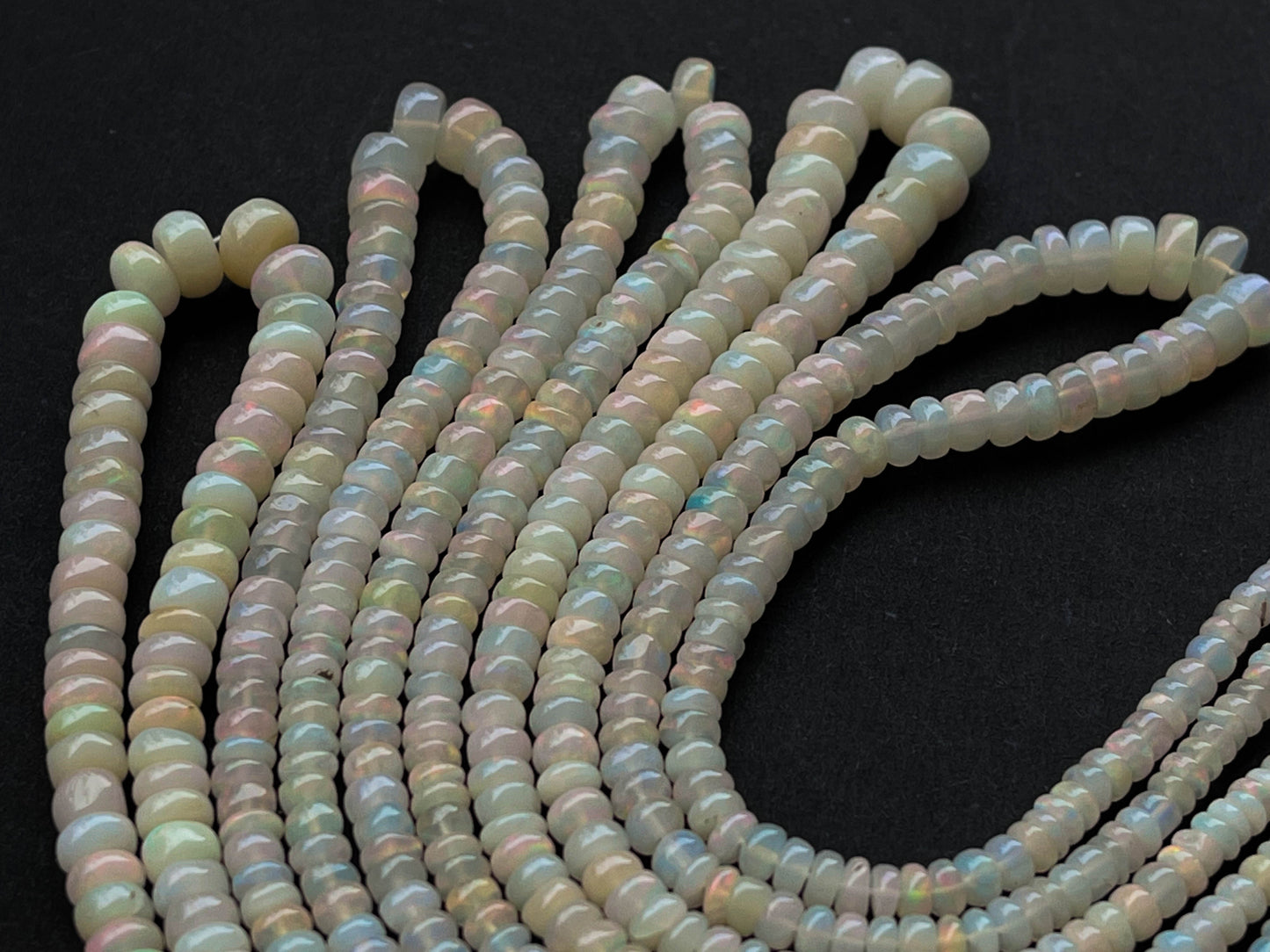 Ethiopian Opal Smooth Rondelle Beads | 3mm to 7mm | 16 Inch Beadsforyourjewelry