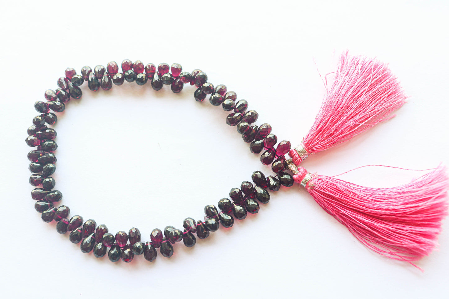 Garnet Faceted Drops | 5x7mm | 10 inch Full Strand | Natural Garnet Gemstone | Beadsforyourjewellery Beadsforyourjewelry