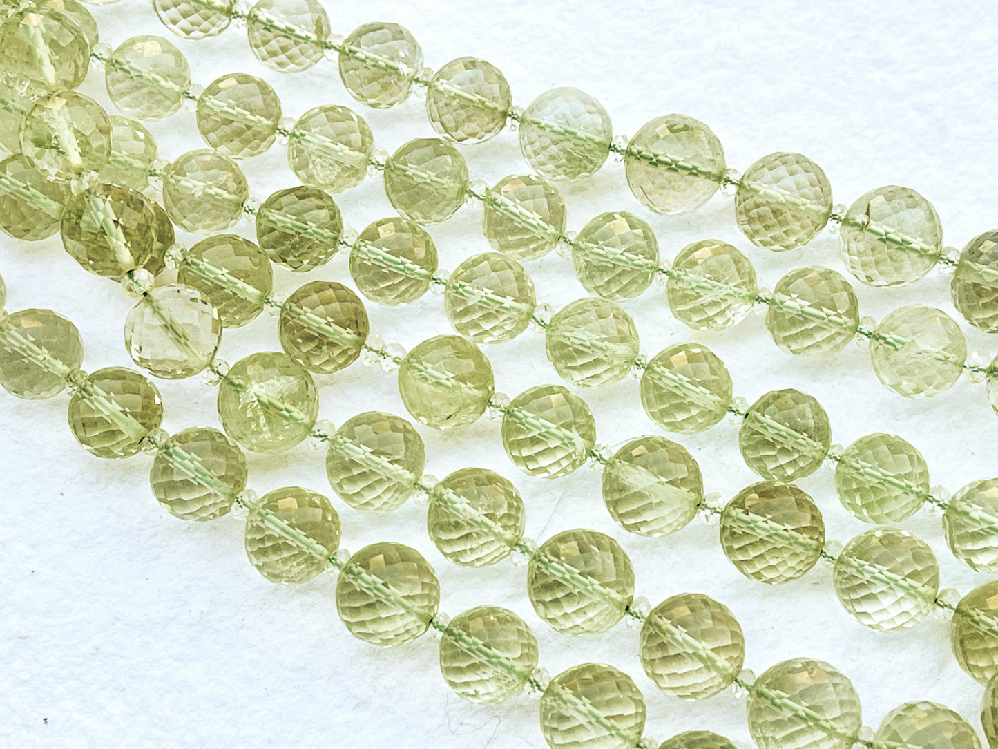Green Amethyst Faceted Ball Shape Beads Beadsforyourjewelry