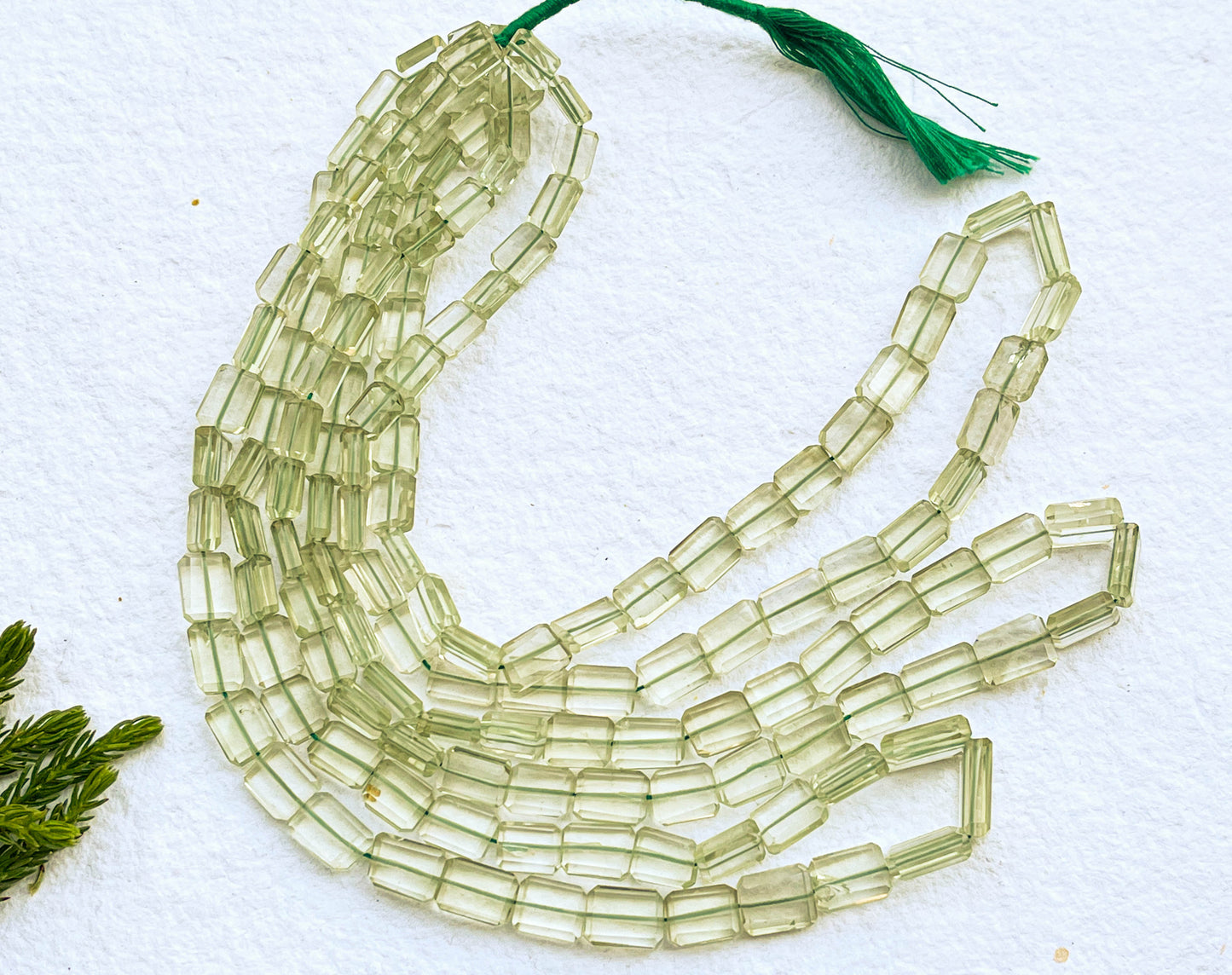 Green Amethyst Rectangle Shape Faceted Beads Beadsforyourjewelry