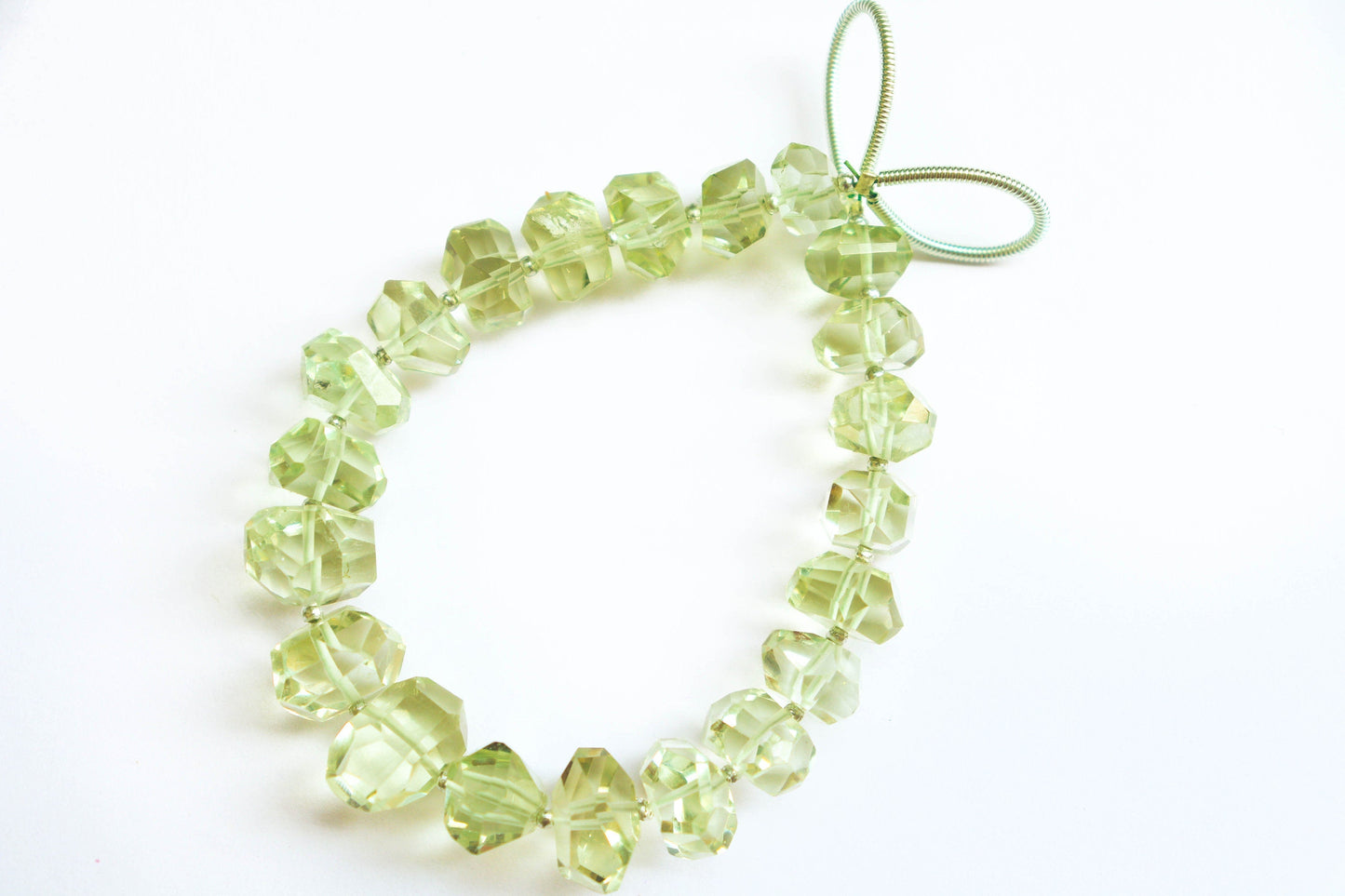 Green Amethyst beads Geometrical cut uneven shape | 10-12mm | 21 Pieces Full Strand | 6 inch | Green Amethyst beads for jewelry making Beadsforyourjewelry