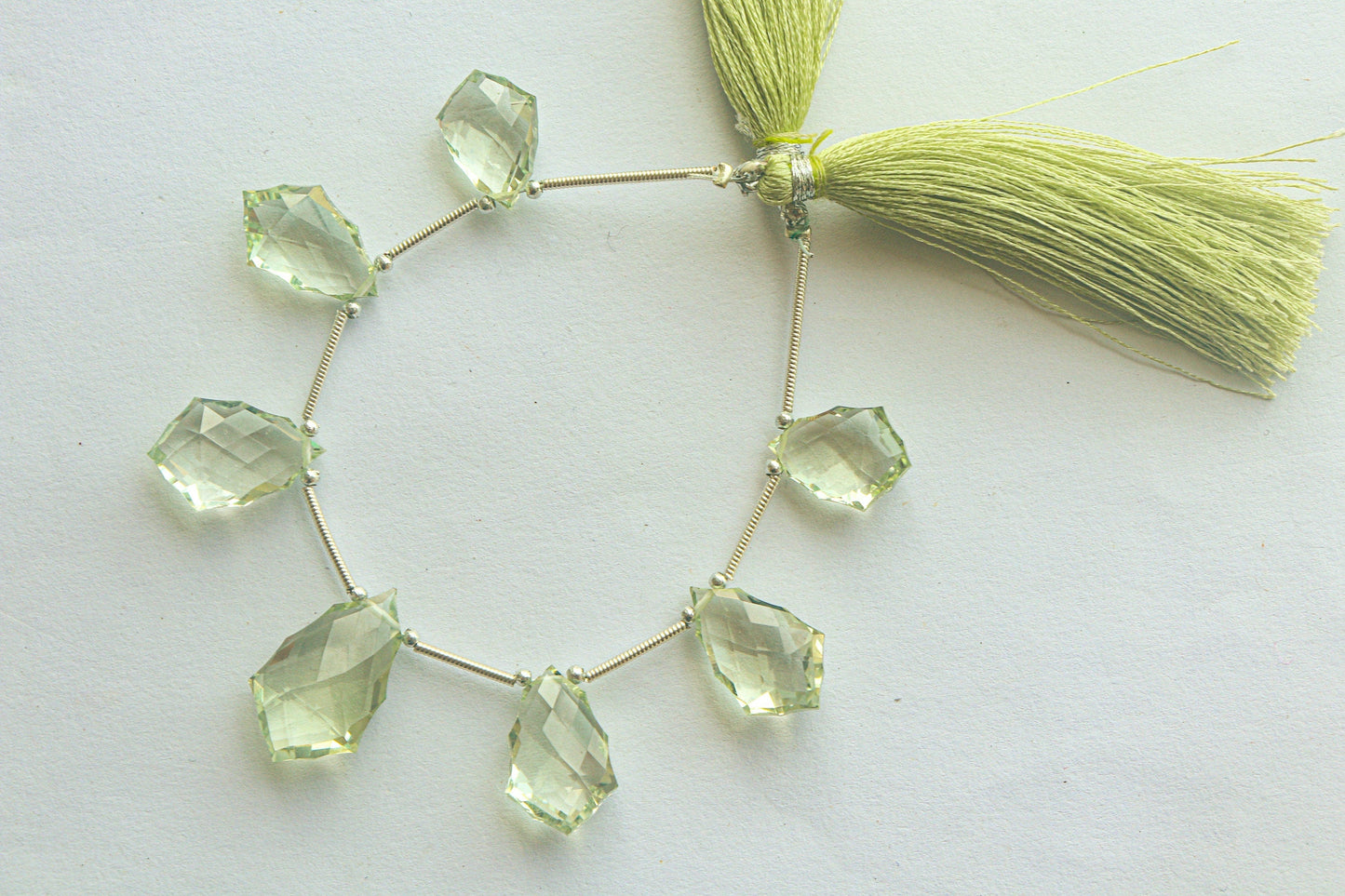 Green Amethyst concave cut Pendulum Briolette | 10x14mm to 12x20mm | 7 Pieces | Natural Gemstone | Beadsforyourjewellery Beadsforyourjewelry