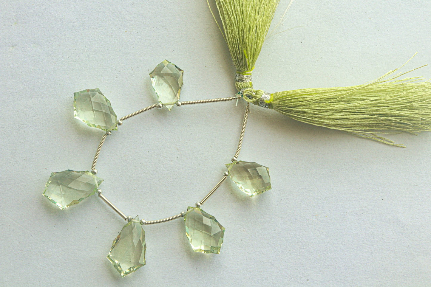 Green Amethyst concave cut Pendulum Briolette | 10x15mm to 11x18mm | 6 Pieces | Natural Gemstone | Beadsforyourjewellery Beadsforyourjewelry