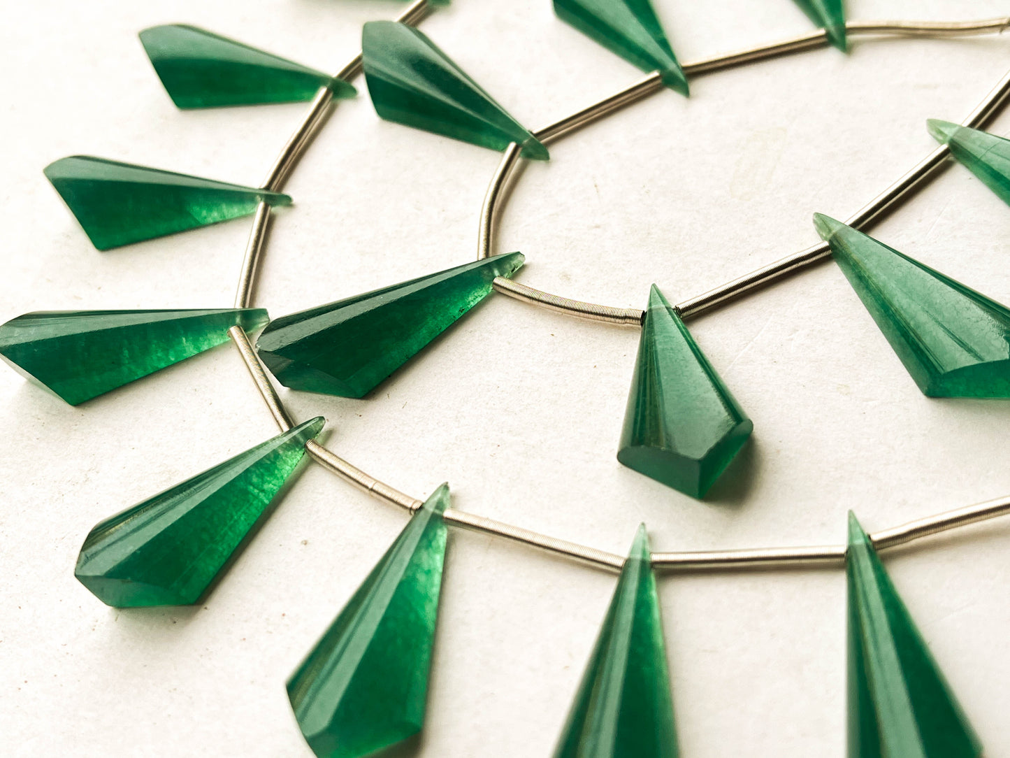 Green Aventurine cone shape briolette beads Beadsforyourjewelry