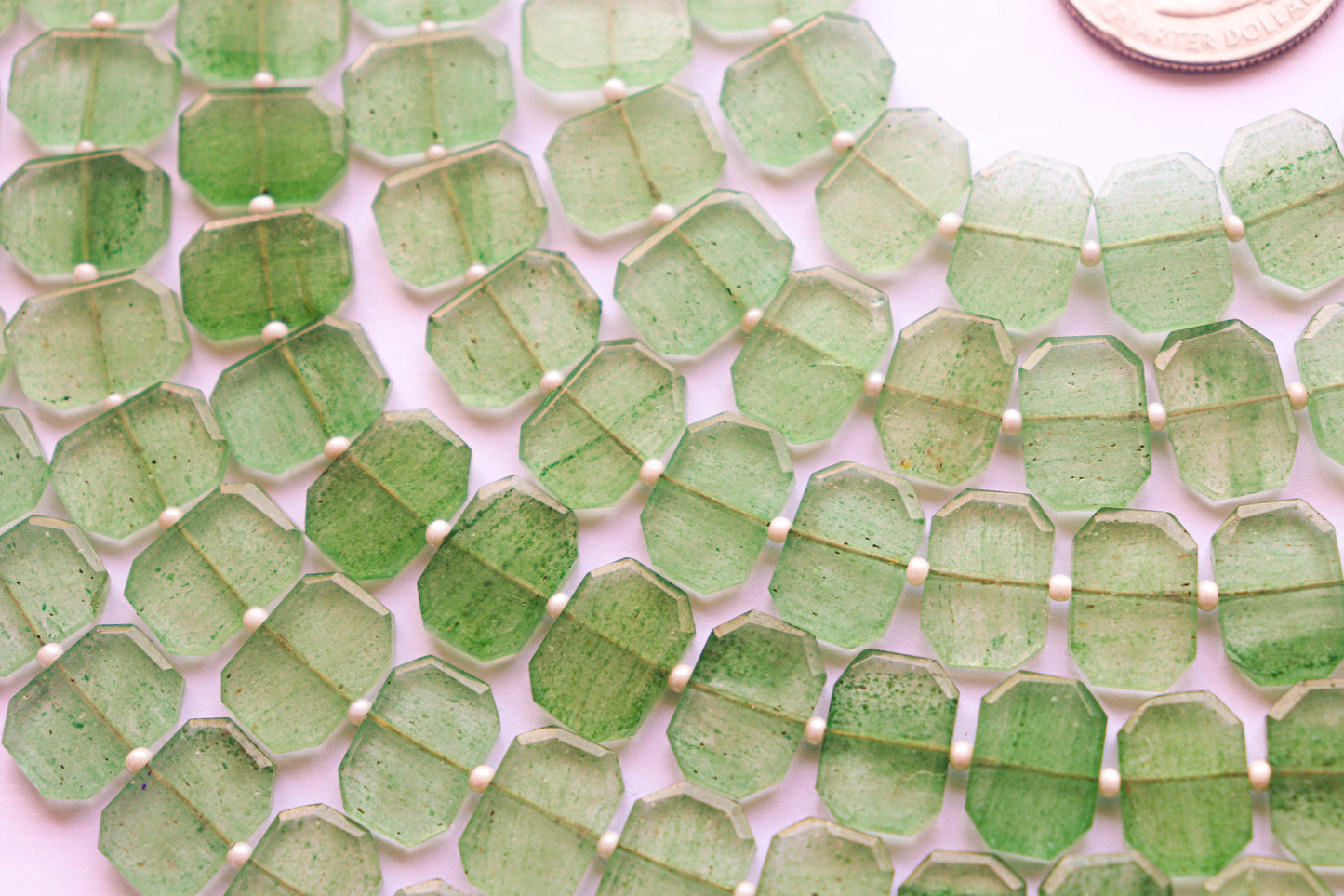 Green Strawberry Quartz Gemstone Crown Cut Beads Beadsforyourjewelry