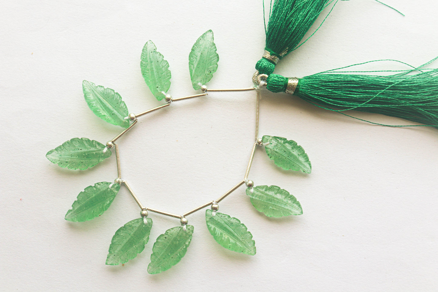 Green Strawberry Quartz Leaf Carving Beads Beadsforyourjewelry