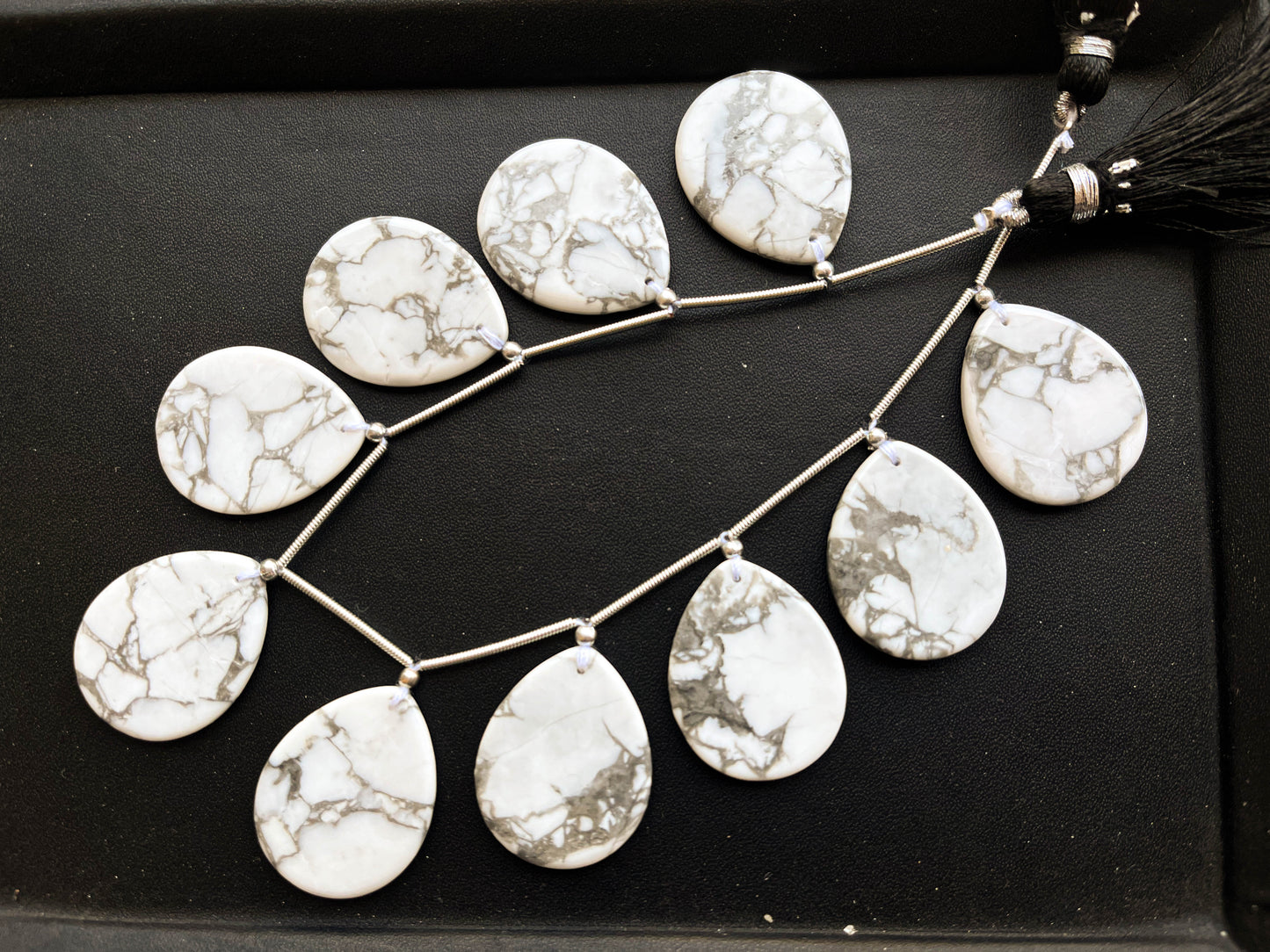 Howlite Flat Pear Shape Beads, 10 Pieces | 20x25mm Beadsforyourjewelry