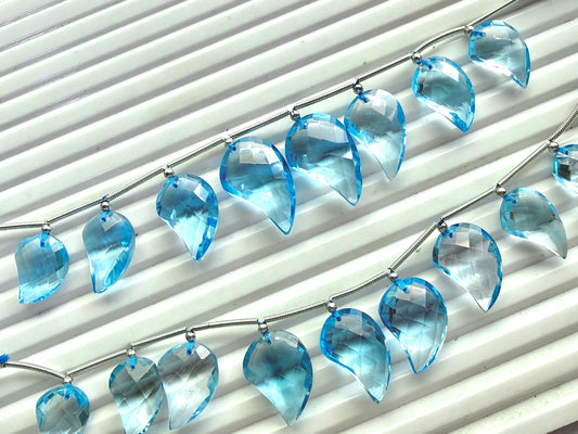 Natural Blue Topaz Faceted Briolette Mango Beads