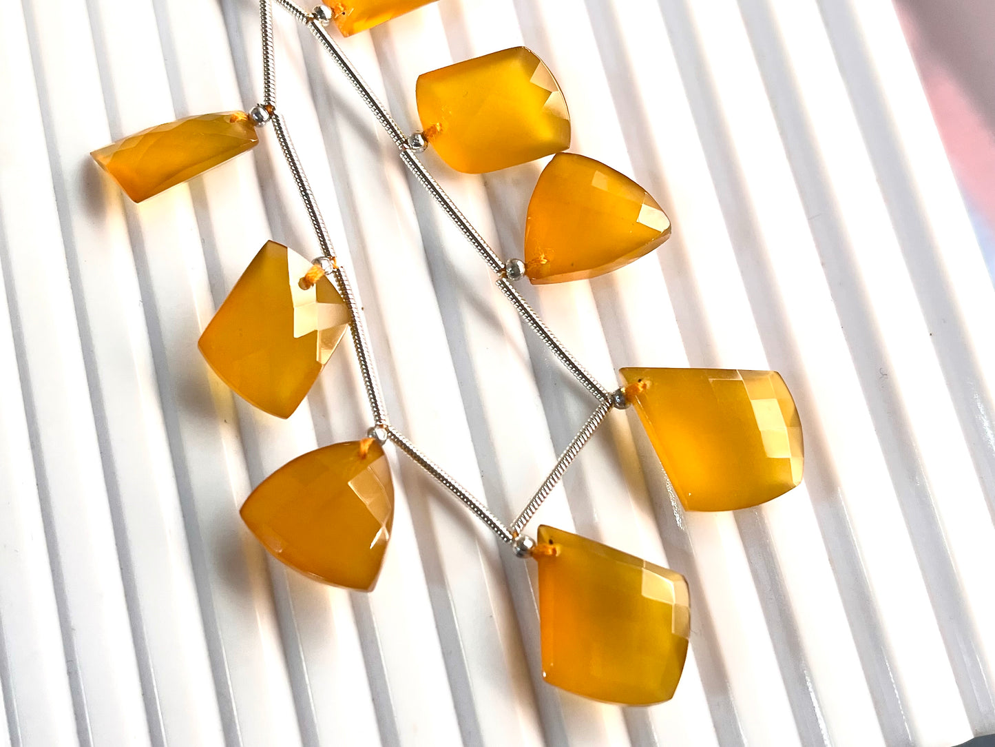Yellow Onyx Faceted Mix Shape Cut stone Beads