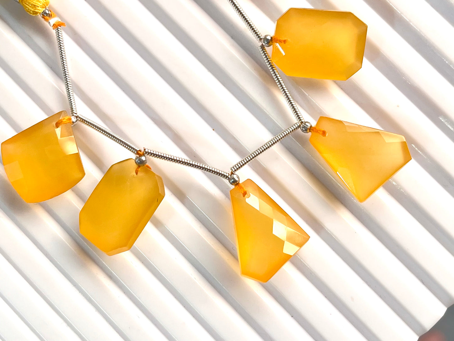 Yellow Onyx Faceted Mix Shape Cut stone Beads