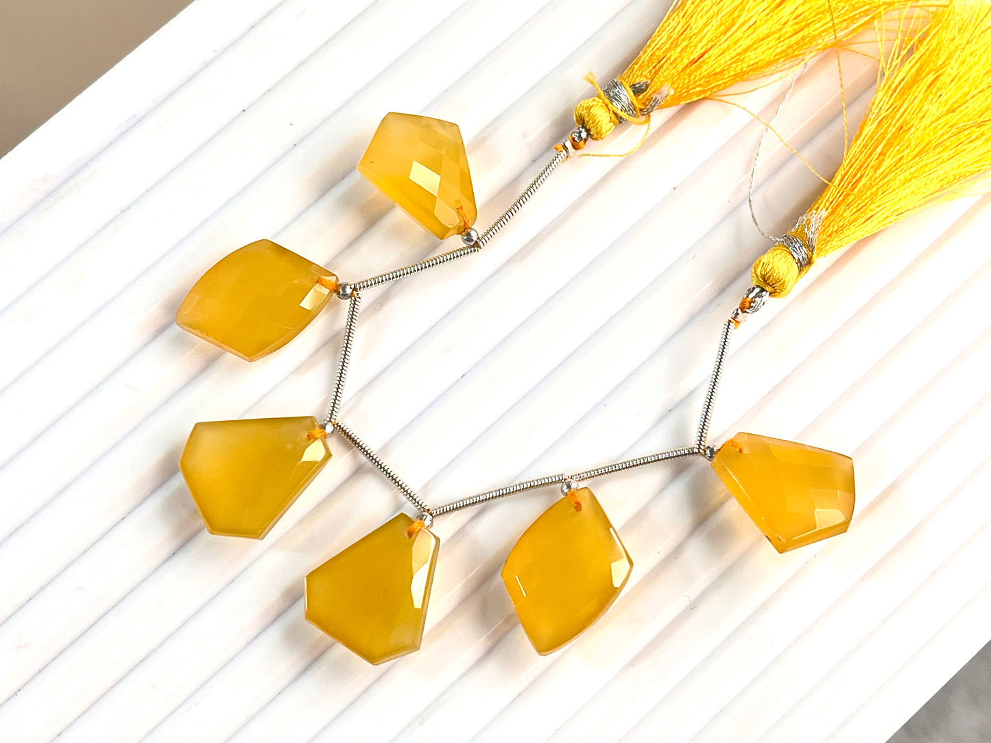 Yellow Onyx Faceted Mix Shape Cut stone Beads