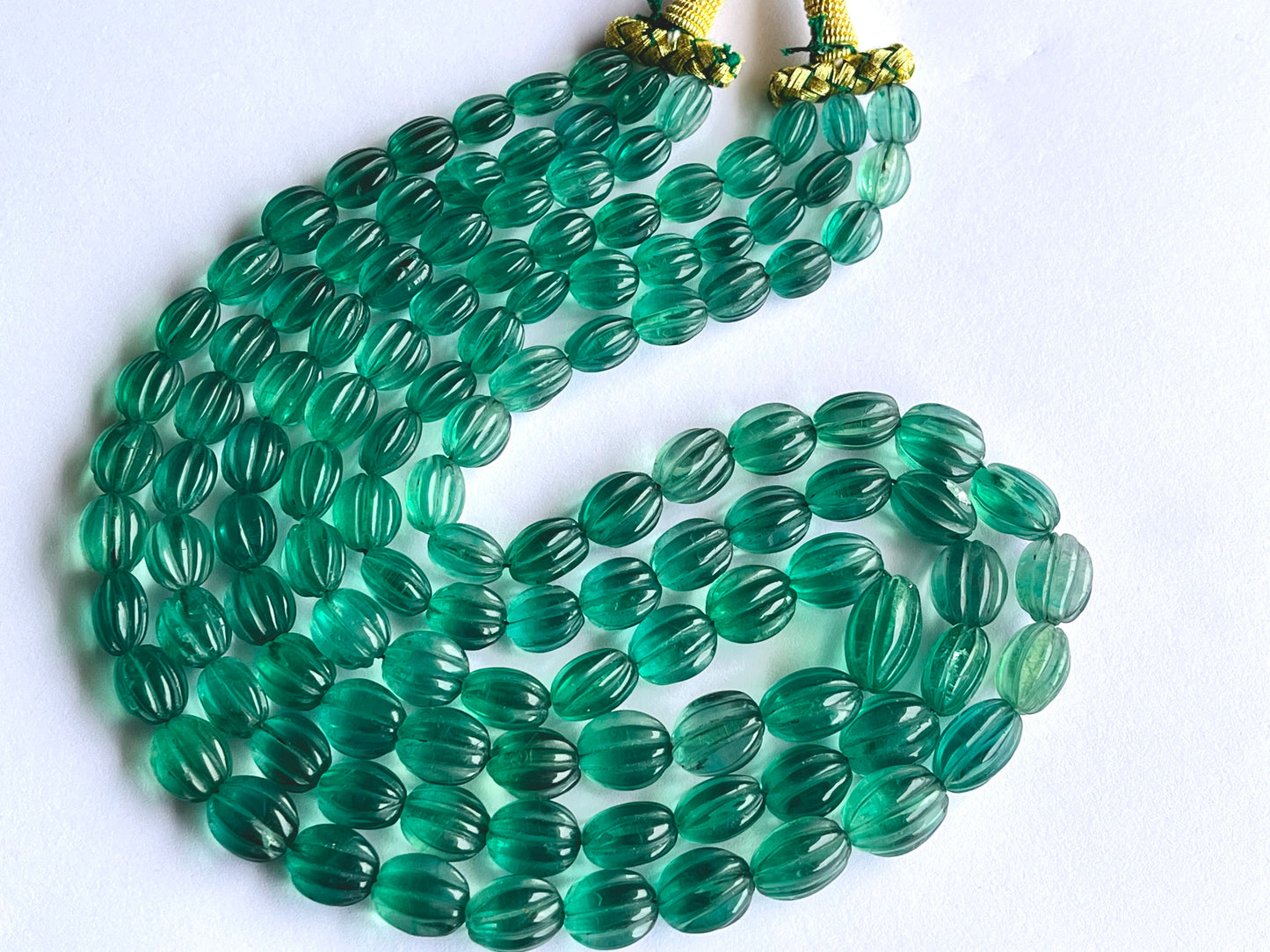 Natural Greenish Blue Fluorite Carved Beads