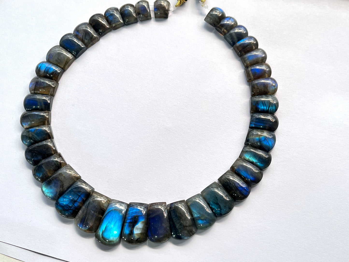 Natural Blue Fire Labradorite Gemstone Bib Necklace – Handmade Cleopatra Style Choker Jewelry
