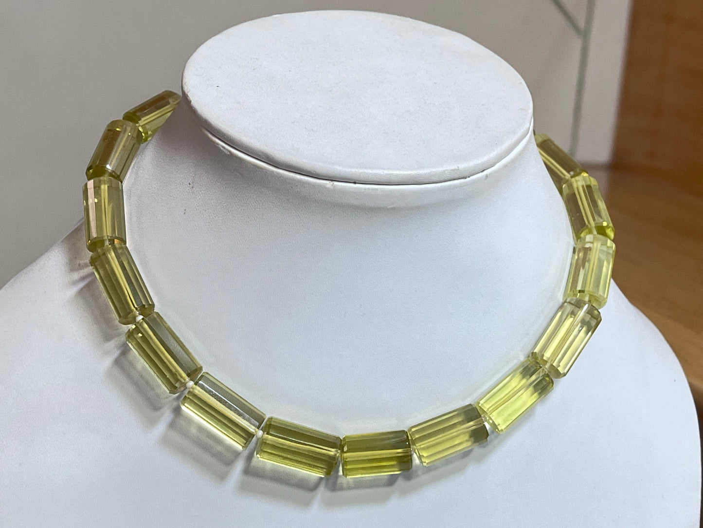 Lemon Quartz Big faceted Cylindrical Beads