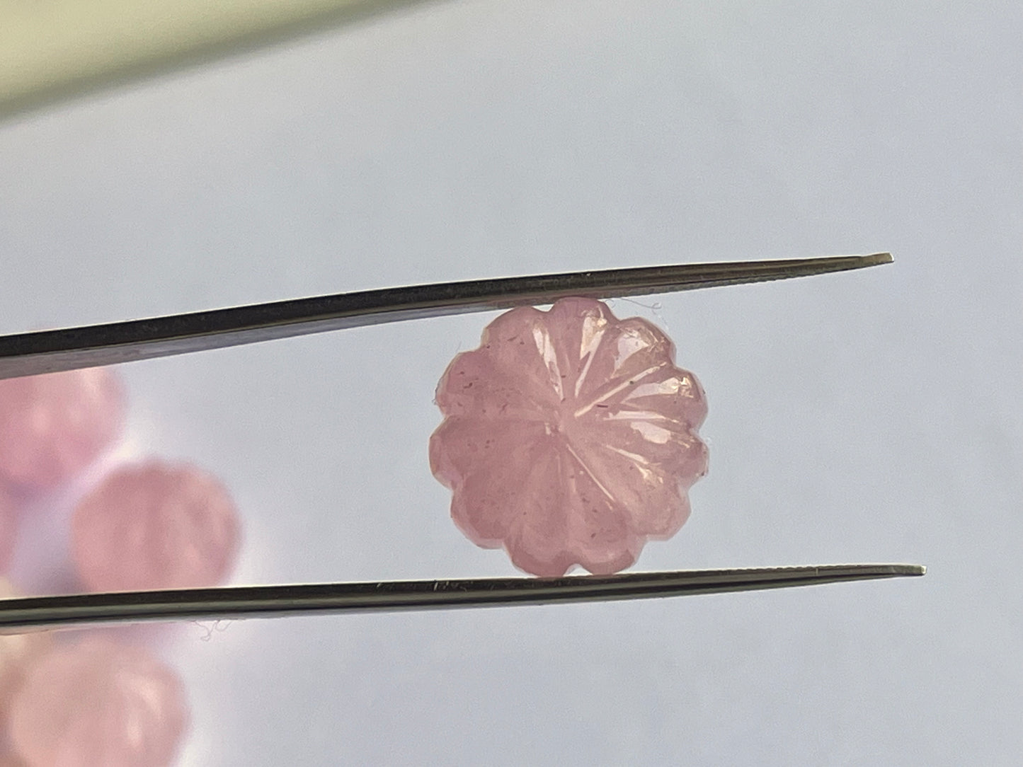 Natural Pink Morganite Gemstone Hand Carved Melons Loose