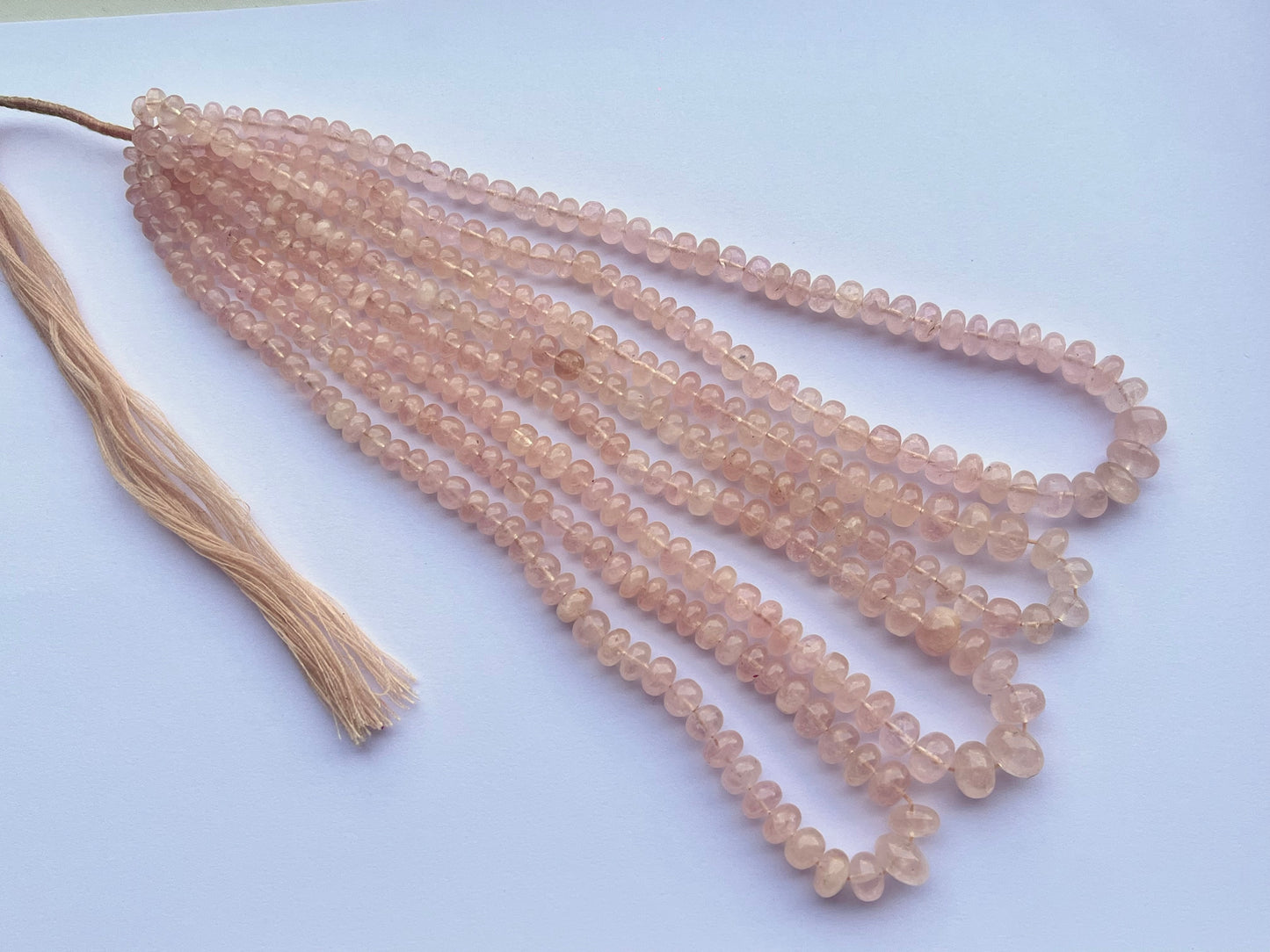 Peach Morganite Smooth Rondelle Beads