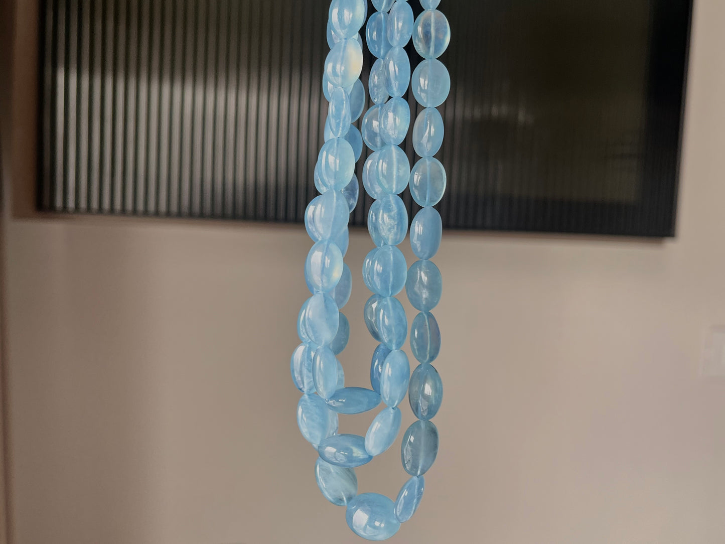 Aquamarine Smooth Oval Shape beads